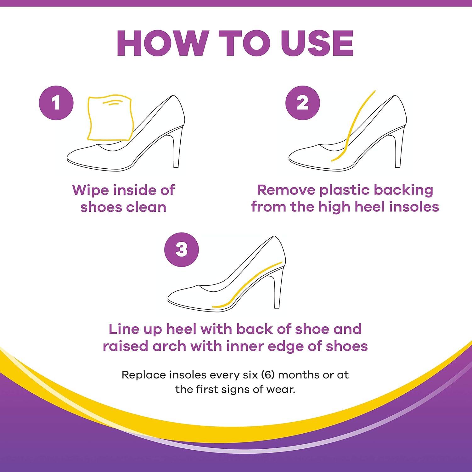 Stylish Step® Invisible Cushioning Insoles for High Heels