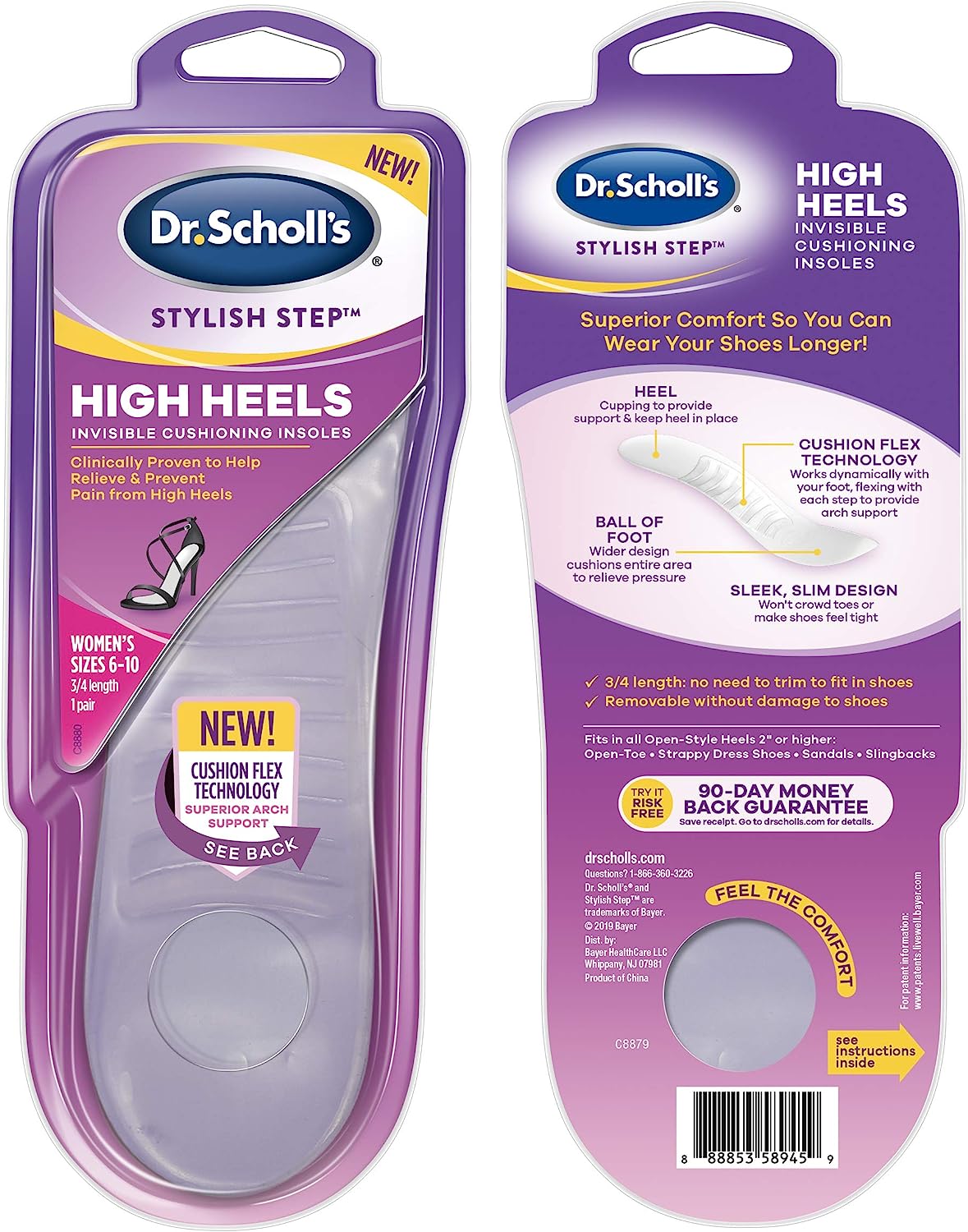 Stylish Step® Invisible Cushioning Insoles for High Heels