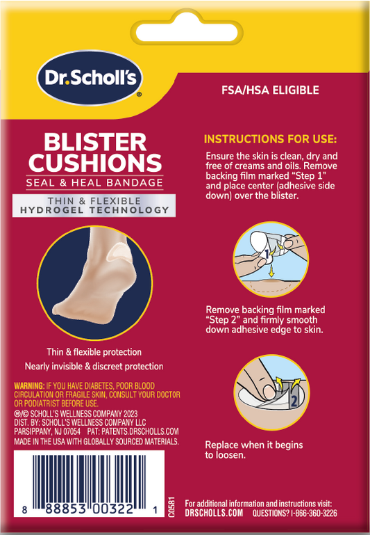 Blister Cushions Seal & Heal Bandage with Hydrogel Technology